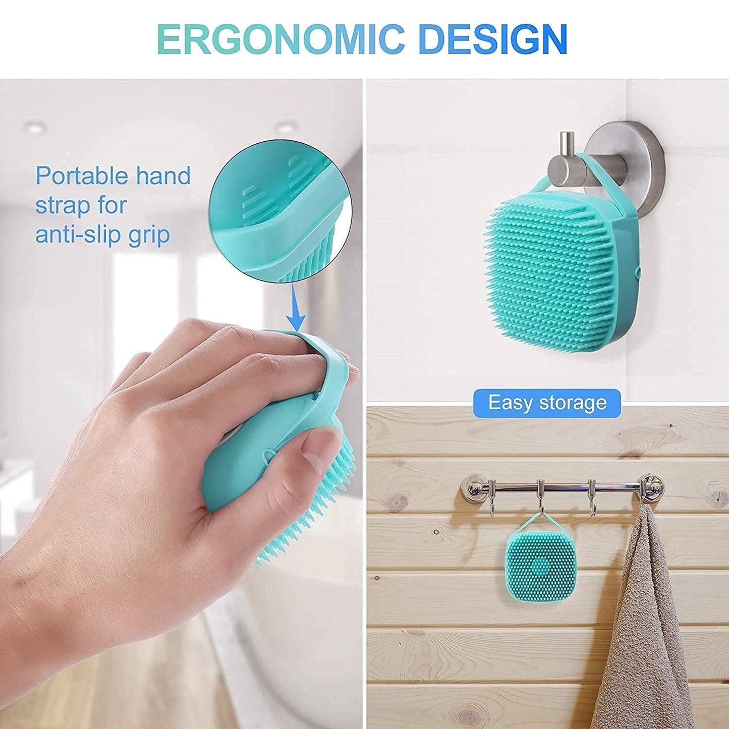 SCRUBBING Soft Silicone Bath Brush – Baby Shower & Cleaning Brush