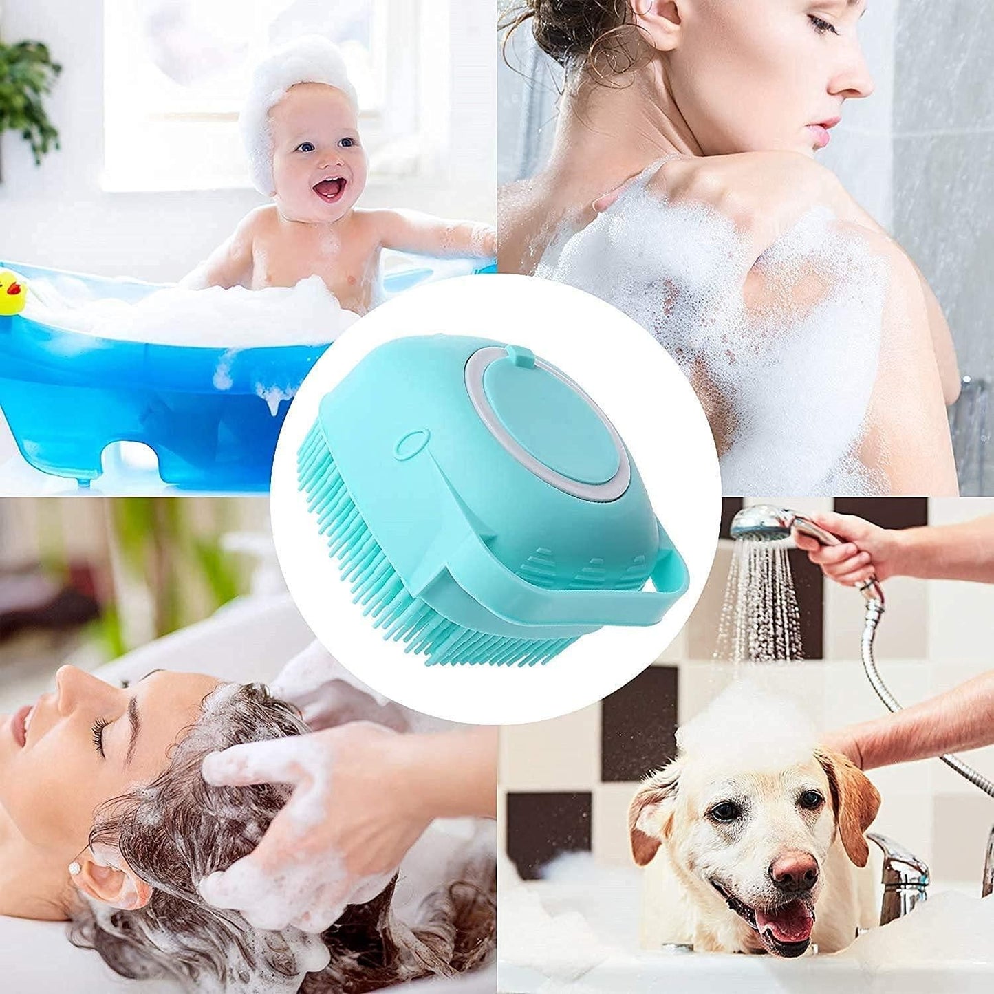SCRUBBING Soft Silicone Bath Brush – Baby Shower &amp; Cleaning Brush