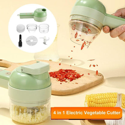4-in-1 Portable Electric Vegetable Cutter Set – Wireless Food Processor