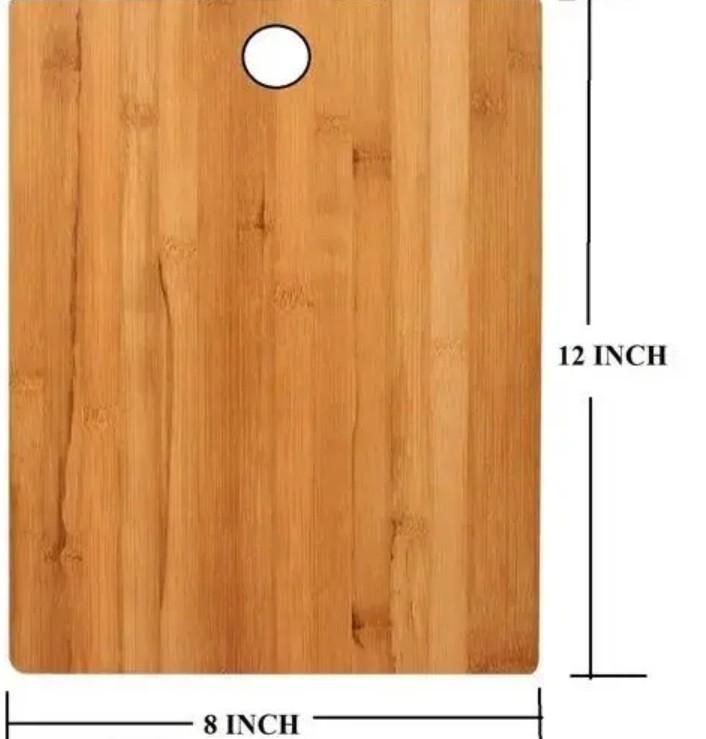 Wooden Chopping Board with 5-Pcs Stainless Steel Knife Set