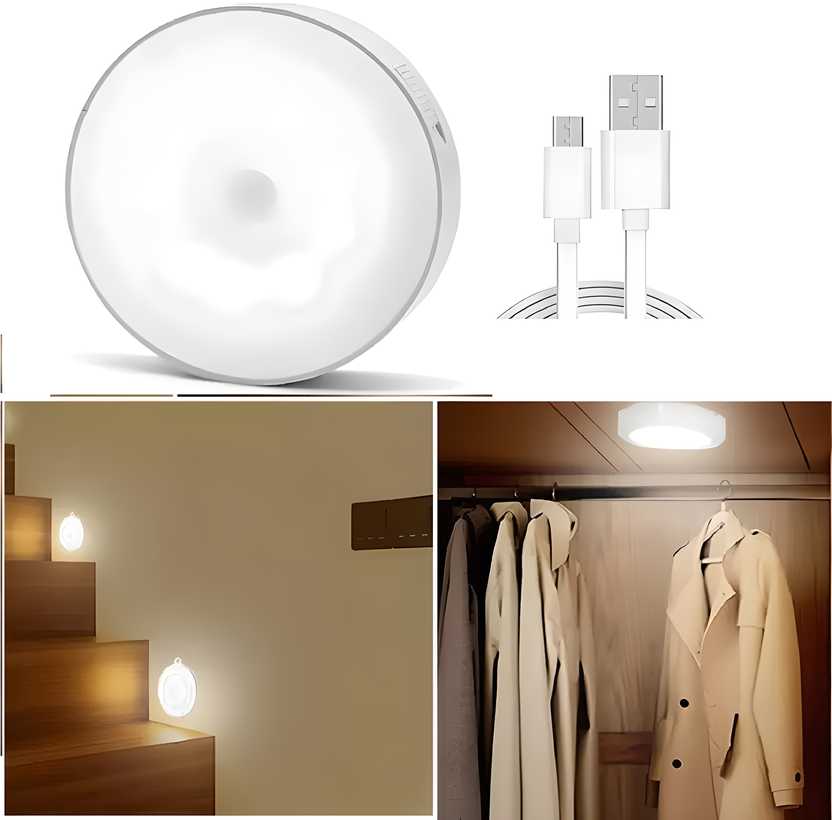 Motion Sensor LED Night Light – USB Rechargeable, Wireless