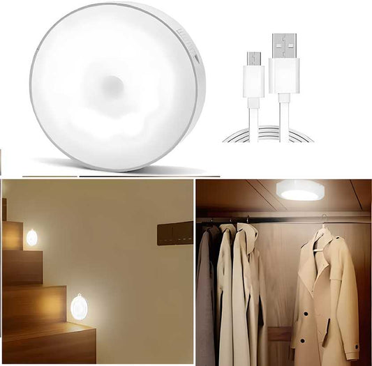 Motion Sensor LED Night Light – USB Rechargeable, Wireless