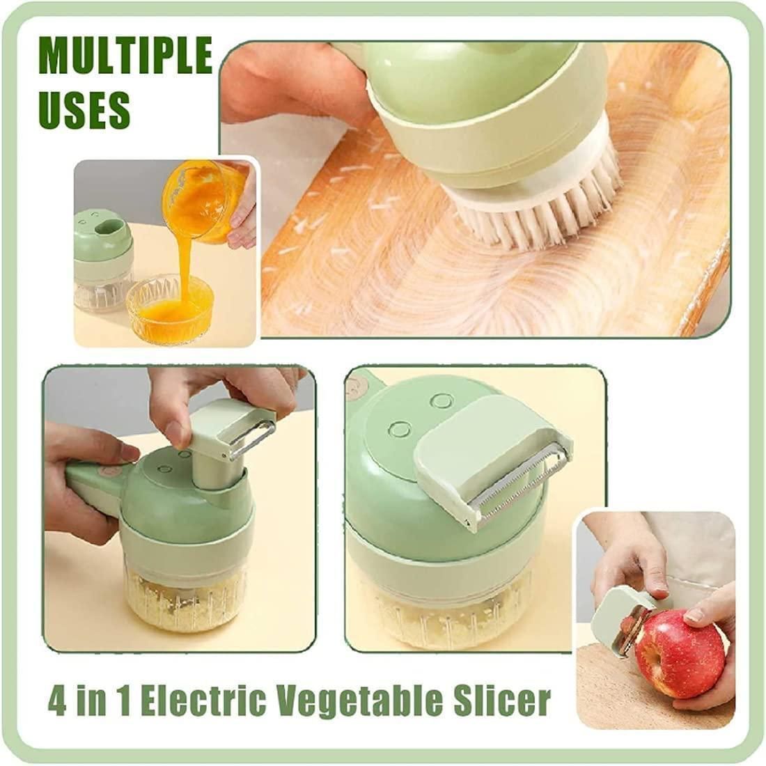 4-in-1 Portable Electric Vegetable Cutter Set – Wireless Food Processor