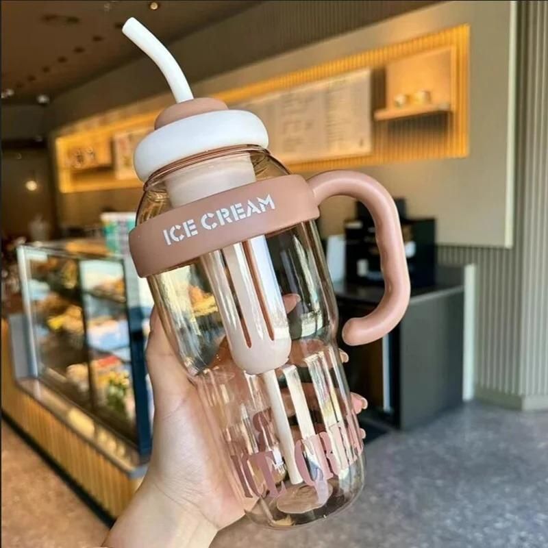 Water Bottle with Handle and Straw – Giant Water Cup