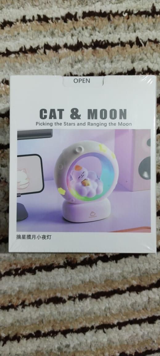 Moon LED Night Lamp with 3 Brightness Modes &amp; Touch Control