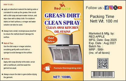 Greasy Dirt Clean Spray – 100 ml (Pack of 2)