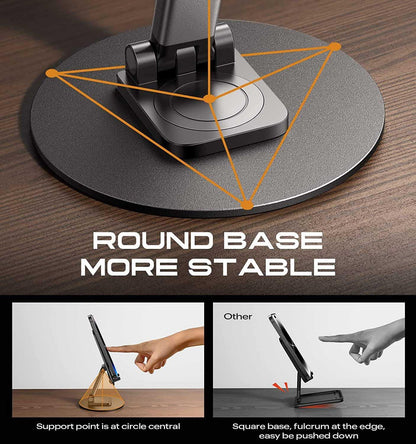 Mobile Phone Stand – 360° Rotation with Adjustable Height &amp; Angle