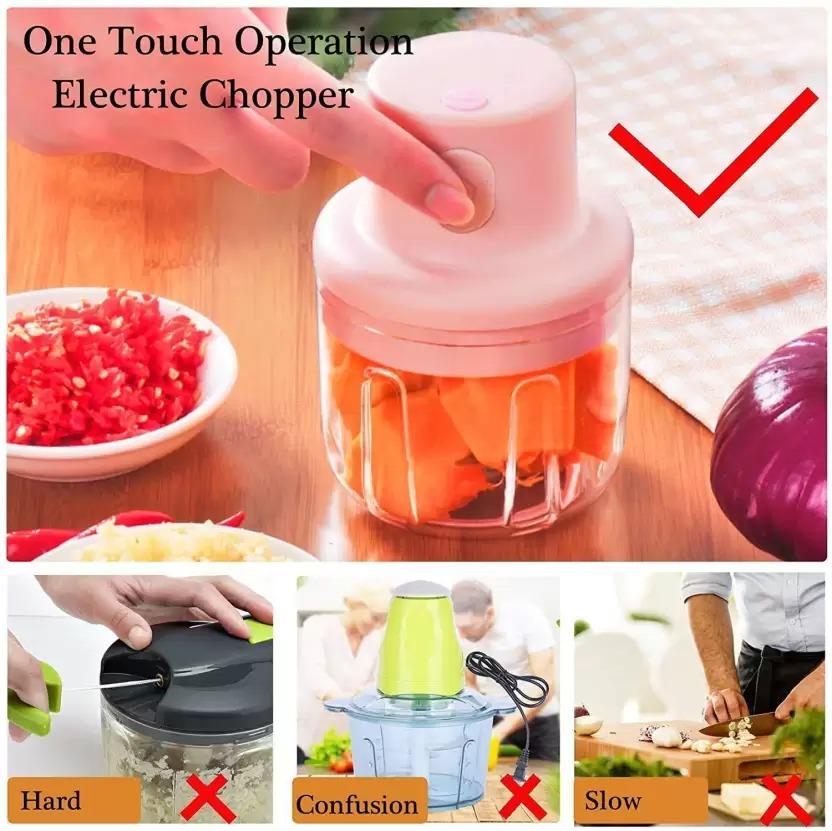 Mini Electric Food Chopper – One-Button Operation