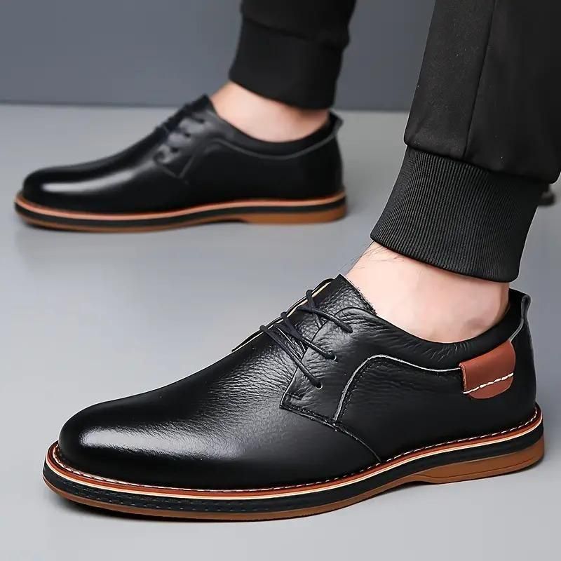 Men's Derby Party Lace-Up Casual Shoes – Black
