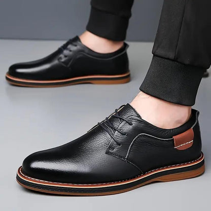 Men's Derby Party Lace-Up Casual Shoes – Black