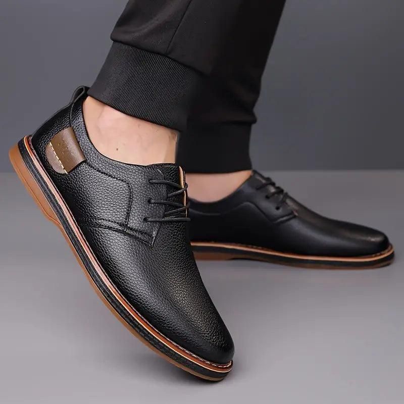 Men's Derby Party Lace-Up Casual Shoes – Black