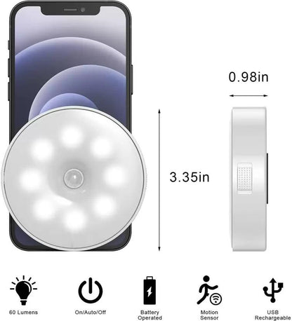 Motion Sensor LED Night Light – USB Rechargeable, Wireless